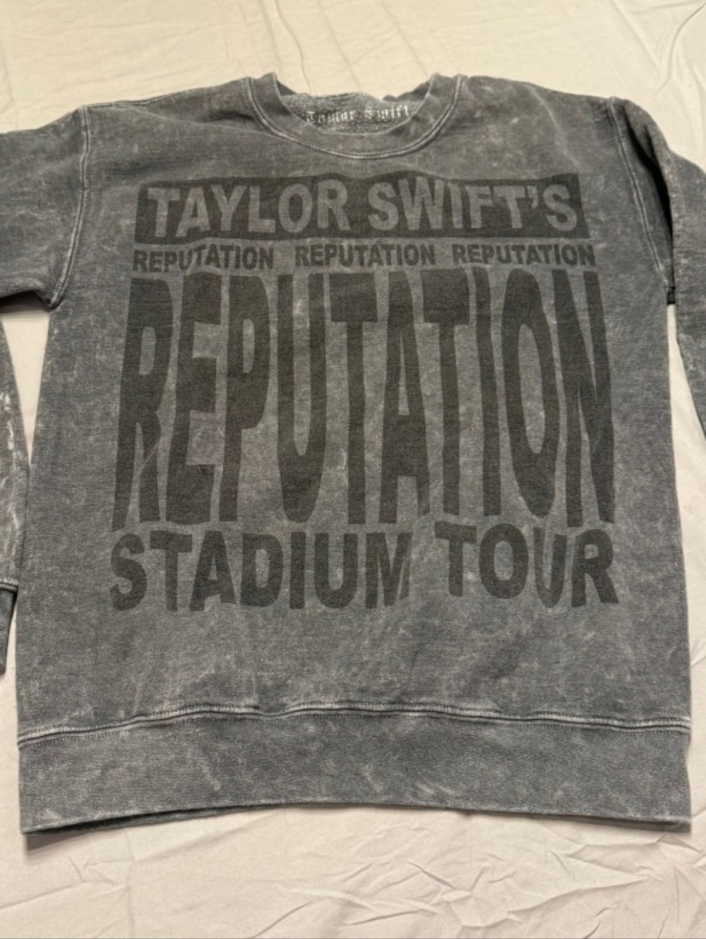 Taylor Swift Gray Reputation Stadium Tour Crewneck Sweatshirt